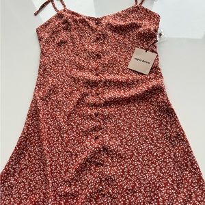 Superdown red floral dress size XS